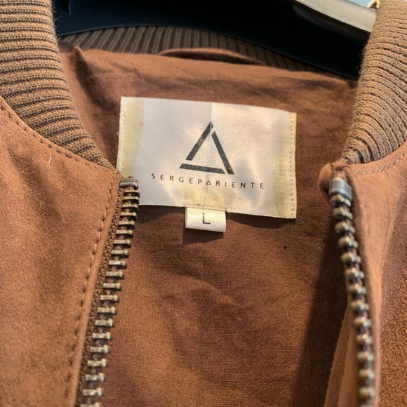 Serge Pariente Tobacco Suede Leather Bomber Style Jacket MENS/Unisex - Picture 5 of 8